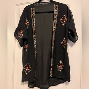 Beaded chiffon kimono